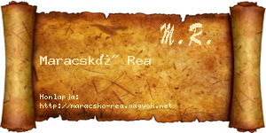 Maracskó Rea névjegykártya